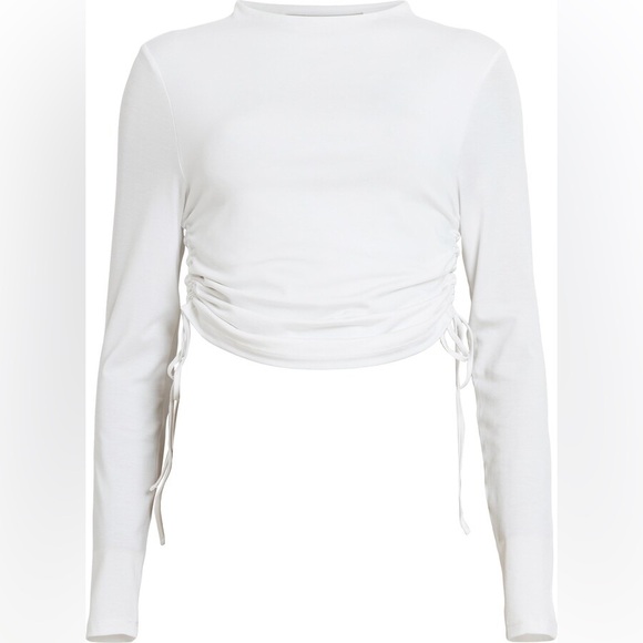 NWT All Saints Beta Ruched Funnel Neck Crop Top. - Picture 6 of 9